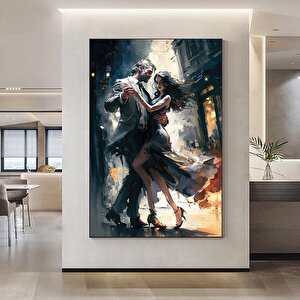 Sokakta Dans Eden Genç Çift Kanvas Tablosu; Aşk Dansı Baskısı