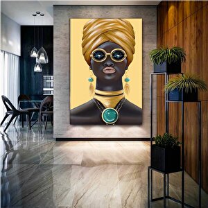 Modern Afrikalı Kadın Kanvas Tablosu 60x90 cm