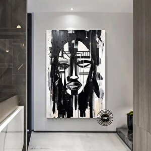 Afrikalı Kadın Portresi, Afrikalı Amerikalı Kültürü, Afrika Kabile Duvar Sanatı 50x70 cm