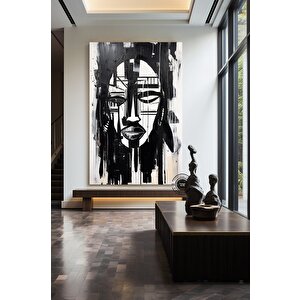 Afrikalı Kadın Portresi, Afrikalı Amerikalı Kültürü, Afrika Kabile Duvar Sanatı 50x70 cm