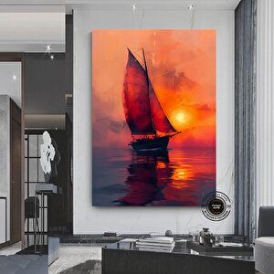 Denizcilik Temalı Kanvas, Yelkenli Ve Gemi Baskıları, Ev Hediyesi 140x200 cm