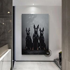 Doberman Silah Posteri; Moda Fotoğraf; Lüks Dekor; Doberman Hediyesi 100x150 cm