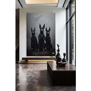 Doberman Silah Posteri; Moda Fotoğraf; Lüks Dekor; Doberman Hediyesi