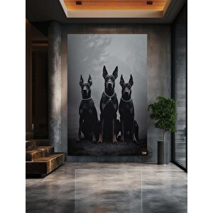 Doberman Silah Posteri; Moda Fotoğraf; Lüks Dekor; Doberman Hediyesi