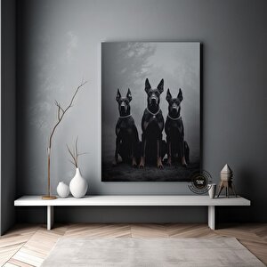 Doberman Silah Posteri; Moda Fotoğraf; Lüks Dekor; Doberman Hediyesi