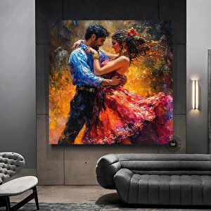 Kanvas Ev Dekoru; Büyük Kanvas; Dans Eden Çift Tablo Baskısı; Müzik Odası Sanatı; Tango Çift Kanvas;