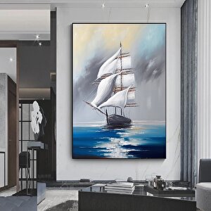 Yelkenli Gemi Kanvas Tablosu; Modern Duvar Sanatı; Kanvas Duvar Seti; Büyük Duvar Sanatı; Korsan Gem 20x30 cm