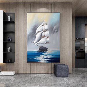 Yelkenli Gemi Kanvas Tablosu; Modern Duvar Sanatı; Kanvas Duvar Seti; Büyük Duvar Sanatı; Korsan Gem 40x60 cm
