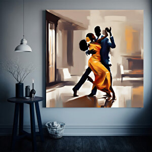Afrikalı Dans Eden Çift Kanvas Tablosu