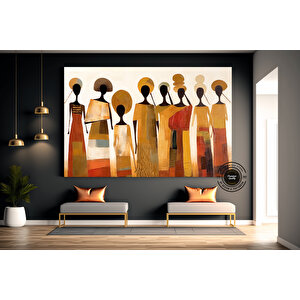 Afrika Figürleri Kültür Duvar Sanatı; Yerel Soyut 40x60 cm