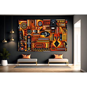 Afrika-amerikan Kültür Sanatı, Sembollü Duvar Kanvası, Afrika Temalı Hediye 30x40 cm
