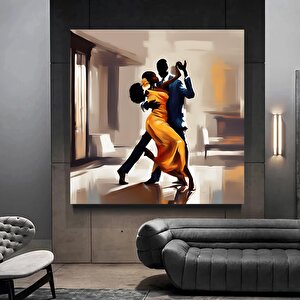 Afrikalı Dans Eden Çift Kanvas Tablosu 50x50 cm