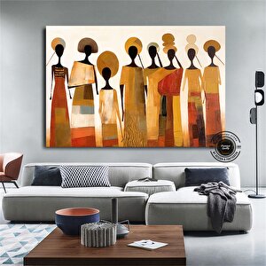 Afrika Figürleri Kültür Duvar Sanatı; Yerel Soyut 50x70 cm