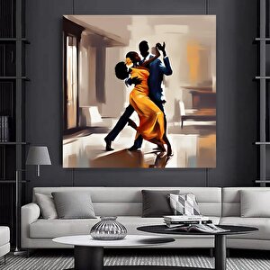 Afrikalı Dans Eden Çift Kanvas Tablosu 80x80 cm