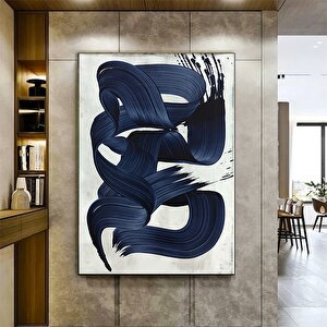 Soyut Mavi Okyanus Grafiği – Bleu Majorelle Stil; Ev Dekor Tasarımı; Geometrik Poster