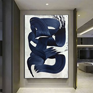 Soyut Mavi Okyanus Grafiği – Bleu Majorelle Stil; Ev Dekor Tasarımı; Geometrik Poster 40x60 cm