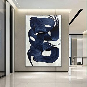 Soyut Mavi Okyanus Grafiği – Bleu Majorelle Stil; Ev Dekor Tasarımı; Geometrik Poster 20x30 cm