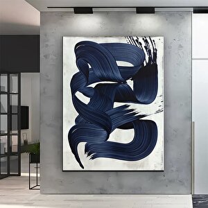 Soyut Mavi Okyanus Grafiği – Bleu Majorelle Stil; Ev Dekor Tasarımı; Geometrik Poster