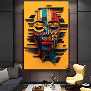 Afrika Sembol Kanvas Tablo – Geleneksel Desenler – Kültürel Lüks Dekor