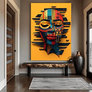 Afrika Sembol Kanvas Tablo – Geleneksel Desenler – Kültürel Lüks Dekor