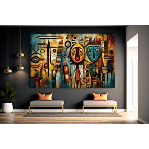 Afrika Sembolleri Ile Duvar Sanatı, Afrika Desenleri Ve Modern Kültür Temalı Hediye 20x30 cm