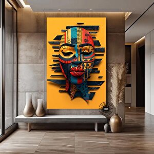 Afrika Sembol Kanvas Tablo – Geleneksel Desenler – Kültürel Lüks Dekor 100x150 cm