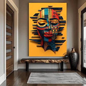 Afrika Sembol Kanvas Tablo – Geleneksel Desenler – Kültürel Lüks Dekor