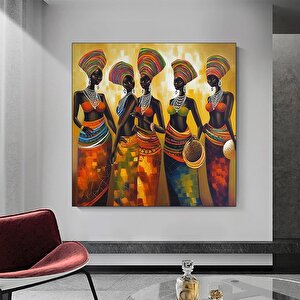 Renkli Afrikalı Kadın Kanvas Sanatı; Afrikalı Amerikalı Sanatı; Modern Sanat Baskısı; Moda Dekor; Af