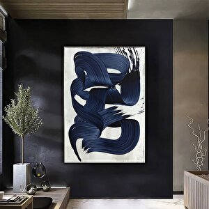 Soyut Mavi Okyanus Grafiği – Bleu Majorelle Stil; Ev Dekor Tasarımı; Geometrik Poster 70x100 cm