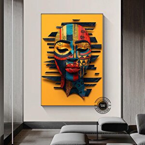 Afrika Sembol Kanvas Tablo – Geleneksel Desenler – Kültürel Lüks Dekor 60x90 cm