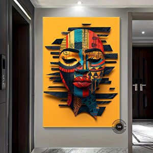 Afrika Sembol Kanvas Tablo – Geleneksel Desenler – Kültürel Lüks Dekor 60x90 cm