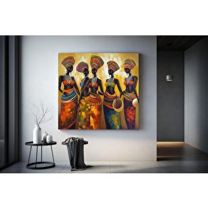 Renkli Afrikalı Kadın Kanvas Sanatı; Afrikalı Amerikalı Sanatı; Modern Sanat Baskısı; Moda Dekor; Af 70x70 cm