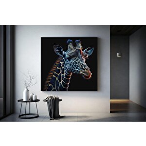 Renkli Sevimli Zürafa Kanvas; Hayvan Dekoru