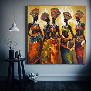 Renkli Afrikalı Kadın Kanvas Sanatı; Afrikalı Amerikalı Sanatı; Modern Sanat Baskısı; Moda Dekor; Af 30x30 cm