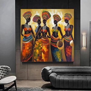Renkli Afrikalı Kadın Kanvas Sanatı; Afrikalı Amerikalı Sanatı; Modern Sanat Baskısı; Moda Dekor; Af