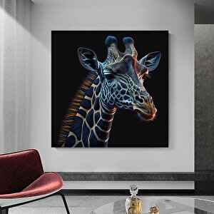Renkli Sevimli Zürafa Kanvas; Hayvan Dekoru