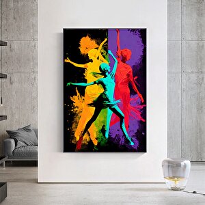 Üç Farklı Renkli Dansçının Renkli Kanvas Posteri, Dans Temalı Kanvas Tablo