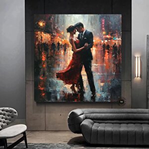 Tango Dans Eden Çift Kanvas; Aşk Tablosu; Asmaya Hazır