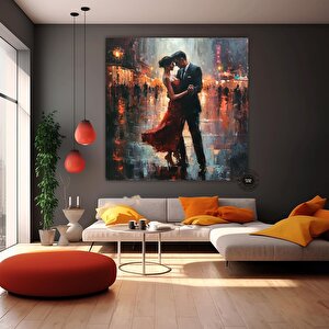 Tango Dans Eden Çift Kanvas; Aşk Tablosu; Asmaya Hazır