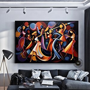 Picasso Stili Dans Kanvas; Kübizm Renklerinde Baskı