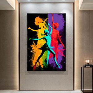 Üç Farklı Renkli Dansçının Renkli Kanvas Posteri, Dans Temalı Kanvas Tablo
