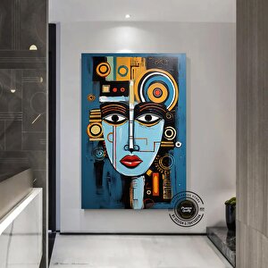 Afrika-amerikan Kültürü Duvar Sanatı; Afrika Kültürü Duvar Dekoru; Sembol Kanvas Tablo; Soyut Kanvas 80x150 cm