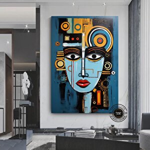 Afrika-amerikan Kültürü Duvar Sanatı; Afrika Kültürü Duvar Dekoru; Sembol Kanvas Tablo; Soyut Kanvas 60x120 cm