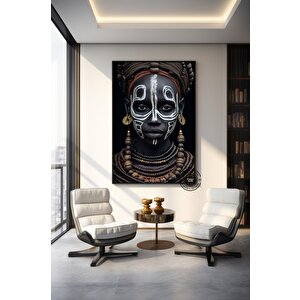 Afrika Kadın Portresi, Afrika Amerikan Kültürü, Afrika Kabilesi Duvar Sanatı 100x150 cm