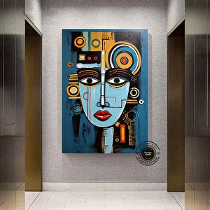 Afrika-amerikan Kültürü Duvar Sanatı; Afrika Kültürü Duvar Dekoru; Sembol Kanvas Tablo; Soyut Kanvas 150x250 cm