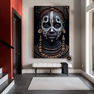 Afrika Kadın Portresi, Afrika Amerikan Kültürü, Afrika Kabilesi Duvar Sanatı