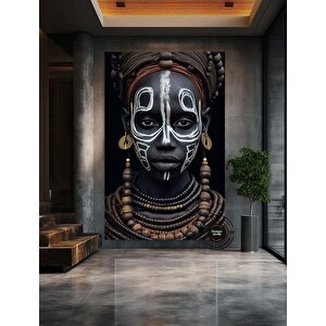 Afrika Kadın Portresi, Afrika Amerikan Kültürü, Afrika Kabilesi Duvar Sanatı