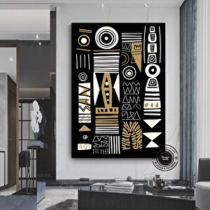 Soyut Afrika Duvar Dekoru, Modern Ev Dekoru, Ofis Duvar Sanatı, Afrika Ev Sanatı 60x90 cm