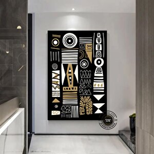 Soyut Afrika Duvar Dekoru, Modern Ev Dekoru, Ofis Duvar Sanatı, Afrika Ev Sanatı 60x90 cm