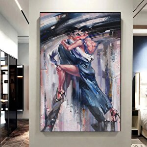 Büyük Kanvas Ev Dekoru, Dans Eden Çift Tablosu, Müzik Odası Sanatı, Tango Temalı Kanvas 50x70 cm